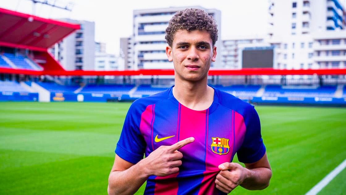 حمزة عبد الكريم يسجل أول أهدافه مع برشلونة للشباب ضد هويسكا